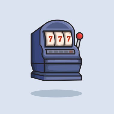 Vektör illüstrasyon Kumar Makinesi. Vektör İkramiye Makinesi. Slot Makinesi Jackpot Vektör Çizgi Filmi tasarım illüstrasyonu ve web sitesi, dijital ve yazdırma simgesi