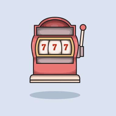 Vektör illüstrasyon Kumar Makinesi. Vektör İkramiye Makinesi. Slot Makinesi Jackpot Vektör Çizgi Filmi tasarım illüstrasyonu ve web sitesi, dijital ve yazdırma simgesi
