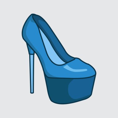 Yüksek Topuklar Moda Vektörü illüstrasyonu. Vektör Yüksek Topuklar. Web sitesi, grafik tasarımı ve sanat eserleri için Çizgi film Vektör Yüksek Topuklar illüstrasyon simgesi.