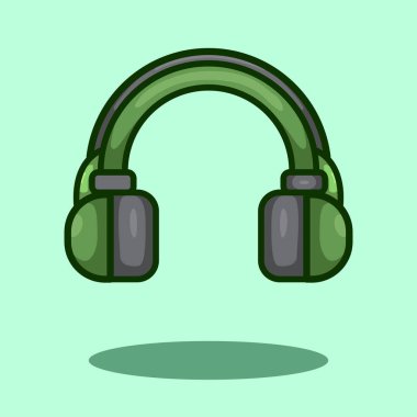 Vektör illüstrasyon kulaklığı. Vektör tasarımı kulaklıklar. Ses Kulaklığı Çizim tasarımı Web sitesi, dijital ve yazdırma için resim ve simge