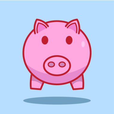 Domuz Kumbarası Çizgi Film Vektörü illüstrasyonu. Vector Piggy Bankası. Pig Piggy Bank para vektör çizimi ve yazdırma ve dijital tasarım için simge