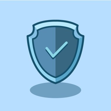Kalkan Güvenlik Vektörü illüstrasyonu. Vektör Tasarımı Kalkan Finans. Kalkan Güvenlik Garanti Tasarım İllüstrasyonu ve web sitesi, dijital ve yazdırma simgesi