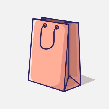 Vektör illüstrasyon Kağıt Torba. Vektör Tasarımı Kağıt Torba. Kağıt Torba Moda Vektörü Çizgi Filmi tasarım illüstrasyonu ve web sitesi, dijital ve yazdırma simgesi