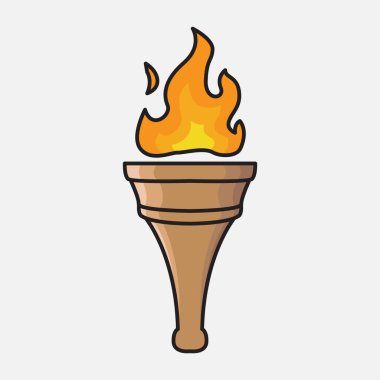 Vektör illüstrasyon Meşalesi. Vektör tasarımı Meşale. Fener Vektörü Çizgi Filmi tasarım illüstrasyonu ve web sitesi, dijital ve yazdırma simgesi