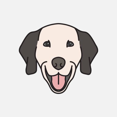 Vektör illüstrasyon köpeği. Vektör tasarımı köpek hayvanı. Web sitesi, dijital ve yazdırma için köpek vektörü çizgi film tasarımı illüstrasyonu ve simgesi