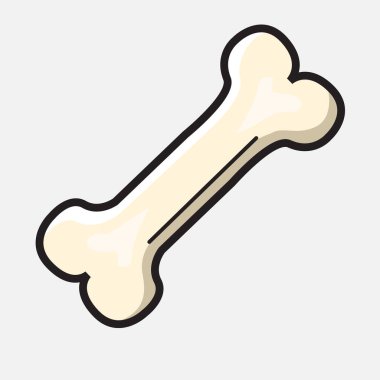 Vektör illüstrasyon kemiği. Vektör tasarımı Hayvan Kemiği. Hayvan Kemiği Köpek Vektörü Çizgi Filmi tasarım illüstrasyonu ve web sitesi, dijital ve yazdırma simgesi