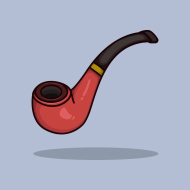 Vektör illüstrasyon Duman Kavalı. Vektör tasarımı Sigara Borusu. Smoke Cigarette Pipe Vector Çizgi Filmi tasarım illüstrasyonu ve web sitesi, dijital ve yazdırma simgesi