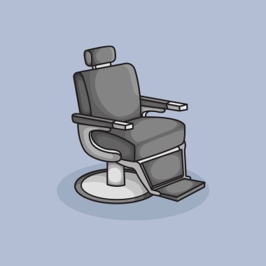 Vektör illüstrasyon Berber Sandalyesi. Vektör tasarımı Berber Sandalyesi. Berber Sandalyesi Simgesi tasarım illüstrasyonu ve web sitesi, dijital ve yazdırma simgesi