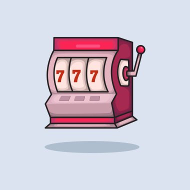 Vektör illüstrasyon Kumar Makinesi. Vektör İkramiye Makinesi. Slot Makinesi Jackpot Vektör Çizgi Filmi tasarım illüstrasyonu ve web sitesi, dijital ve yazdırma simgesi