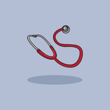 Vektör illüstrasyon steteskobu. Vektör tasarımı Doktor aracı. Medikal Doktor Stethoscope Vector Çizgi Filmi tasarım illüstrasyonu ve web sitesi, dijital ve yazdırma simgesi