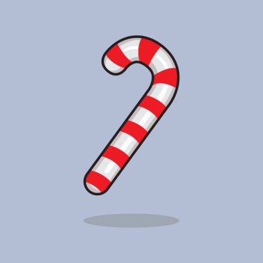 Vektör çizimi Noel Şekeri. Vektör tasarımı Candy. Kırmızı Beyaz Noel Şeker Simgesi tasarım illüstrasyonu ve web sitesi, dijital ve yazdırma simgesi