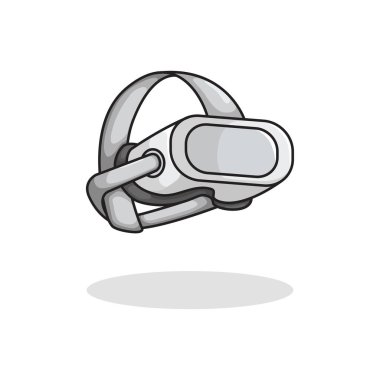 Uygulamalar web siteleri sunumları ve dijital içerik için uygun bir sanal gerçeklik deneyimi ve modern dijital teknoloji ölçeklenebilir ve düzenlenebilir vektör biçimini temsil eden bir VR kulaklığının vektör çizimi 