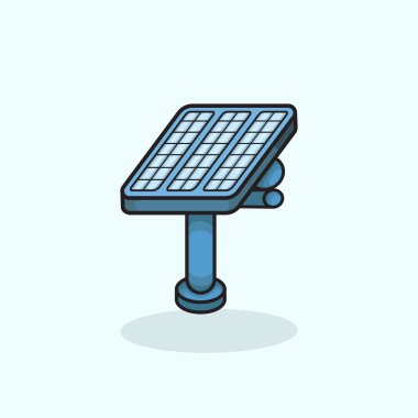 Güneş Paneli Vektör İllüstrasyonu Çevre dostu projeler için mükemmel enerji koruma temaları ve gelecekteki teknolojiler dijital ve yazdırma kullanımı için düzenlenebilir ve ölçeklenebilir