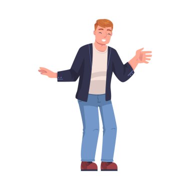 Küçük çocuğuyla konuşan bir adam vektör illüstrasyonunu açıklıyor. Genç Erkek Muhabbet ve İletişim Birisiyle Görüştü