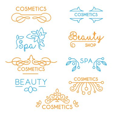 Güzellik ve Bakım logosu şablonları ayarlandı