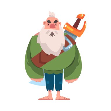 Sakallı Yalınayak Korsan veya Korsan Kılıç Vektörü Çizimi ile Korsan. Korkusuz Filistinli ya da Denizci Korsanlık Konseptine Bağlandı