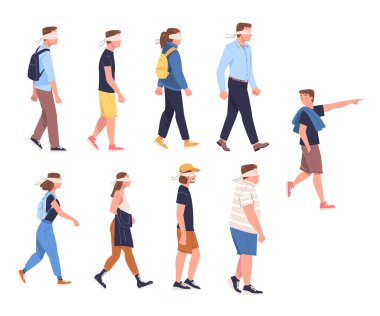 Göz bağı takan ve ona güvenen bir kişiye güvenen bir karakter. 