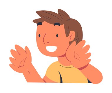 Gülümseyen Çocuk Arka Koltukta Otururken Yolcu Olarak Pencere Vektörü İllüzyonuna Bakıyor. Genç Çocuk Yolculuk ya da Seyahat Ediyor