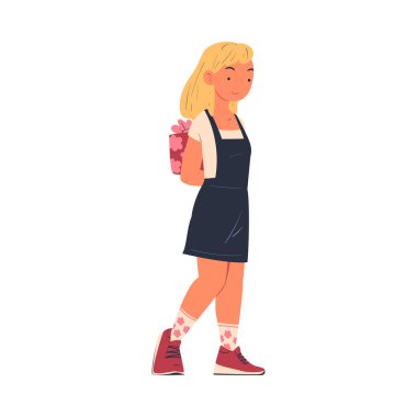 Mutlu Kadın Karakter Tutma Kutusu Tatil için Sürpriz Yapmanın Arkasında Kutlama Vektörü İllüzyonu. Kutlama Etkinliği İçin Paketli Genç Kadın