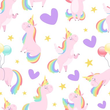 Güzel Midilli ve Kalpli Şirin Tekboynuz Şablonu. Peri Tasarımı