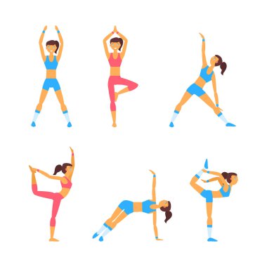 Beden Eğitimi Yönetmeni olarak Genç Kadın Yoga Eğitimi Yapıyor ve Kas Yapıyor. Spor ve Asana Uygulaması Konseptine Bağlı Kadın