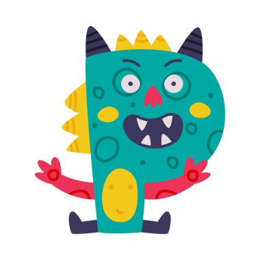 Büyük harf P ile Canavar Alfabesi ve Şişkin Göz Gösterimi. Comic English Alfabetik Karakteri Çocuklar İçin Yüz ve Eller Öğrenme Konsepti