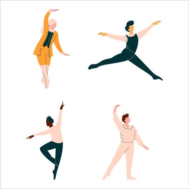 Genç Artistik Erkek Bale Dansçısı Poz Veren Tiyatro Oyunu Yönetmenleri Seti 'nde. Sahnedeki Zarif Adam Koreografiye Bağlandı