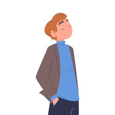 Erkek Karakteri Hayal Etmekte ve Hayal Etmekte ve Hayal Etmekte. Genç Erkek Hayal ve Zihin Gezginliği