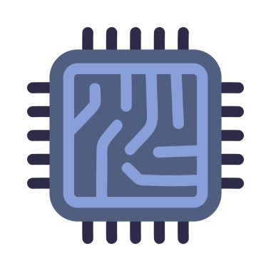 Nano Bilgisayar Mikroçipi, Gelecek Teknoloji Cihazı Vektör İllüstrasyonu rolünde. Yenilik Geliştirme ve Makine Mühendisliği