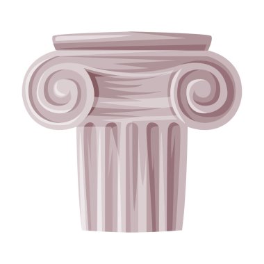 Antik Taş Sütun veya Antik Yunan Süs Vektörü İllüstrasyonu olarak Sütun Elementi. Yunanistan 'ın Tarihi Mimari ve Yapısal Çalışmaları