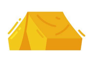 Peyzaj elementi temsilcisi olarak Turuncu Kamp Çadırı. Eğlence Faaliyeti Konsepti için Taşınabilir Sığınak