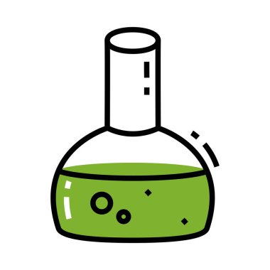 Chemical as School Item from Chemistry Class Vector Illustration adlı şişeden. Alim Nesnesi ve İlköğretim Konsepti