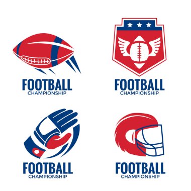 Amerikan futbol logosu vektör kümesi paketi