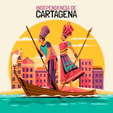 Kartagena 'nın Bağımsızlık Günü' nü kutlayan canlı renkli dansçılar