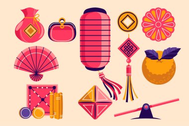 Mutlu Seollal element tasarımı. Çeviri Korece Yeni Yıl Kutlaması