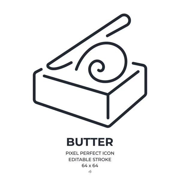 Butter editable stroke outline icon isolated on white background flat vector illustration. Pixel perfect. 64 x 64.
