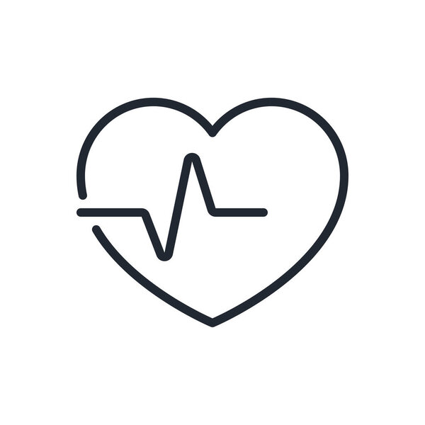Значок контура штриха, редактируемый сердцебиением, выделен на белом фоне плоской векторной иллюстрацией. Мол, идеально. 64 x 64.