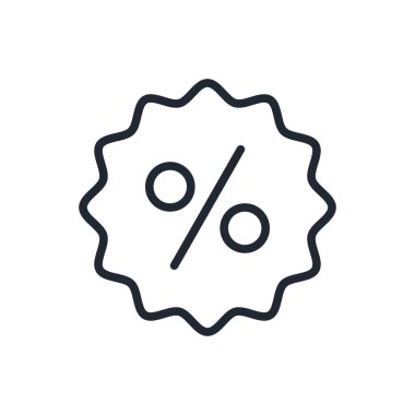 İndirimli etiket etiketi düzenlenebilir çizgi simgesi beyaz arka plan düz vektör illüstrasyonunda izole edildi. Piksel mükemmel. 64 x 64.