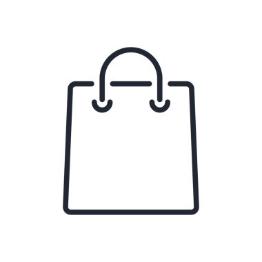 Alışveriş çantası düzenlenebilir çizgi simgesi beyaz arka plan düz vektör illüstrasyonunda izole edildi. Piksel mükemmel. 64 x 64