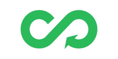 Beyaz arkaplan vektörü illüstrasyonunda dairesel ekonomi döngü ok simgesi izole