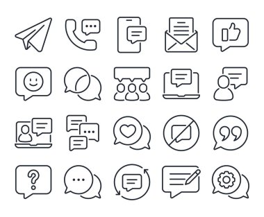 Mesaj, konuşma, konuşma, konuşma balonu, sms, düzenlenebilir çizgi simgesi beyaz arkaplan düz vektör illüstrasyonunda izole edilmiş. Piksel mükemmel. 64 x 64