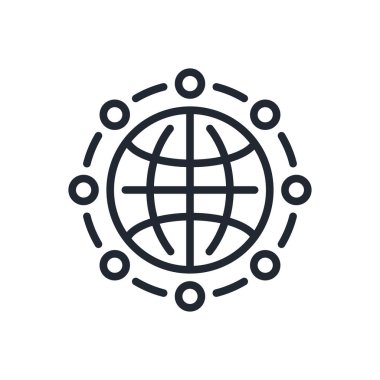 Beyaz ba üzerinde izole edilmiş genel ağ düzenlenebilir çizgi simgesi