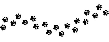 Beyaz arkaplanda izole edilmiş evcil hayvan patikası yolu