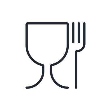 Beyaz arkaplan düz vektör illüstrasyonunda izole edilmiş gıda güvenli düzenlenebilir çizgi simgesi. Piksel mükemmel. 64 x 64.