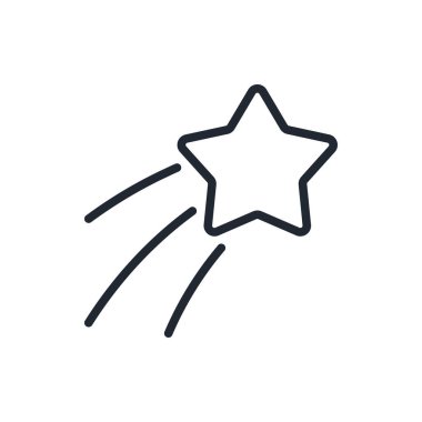 Çekilen yıldız düzenlenebilir çizgi simgesi beyaz arkaplan düz vektör illüstrasyonunda izole edildi. Piksel mükemmel. 64 x 64