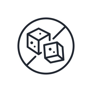 Beyaz arkaplan düz vektör illüstrasyonunda şeker düzenlenebilir çizgi simgesi yok. Piksel mükemmel. 64 x 64.