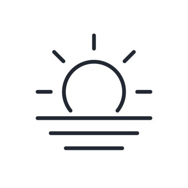 Gündoğumu düzenlenebilir çizgi simgesi, şeffaf arkaplan düz vektör illüstrasyonunda izole edildi. Piksel mükemmel. 64 x 64.