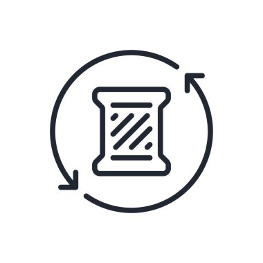 Polyester geri dönüşümlü, düzenlenebilir, düz arkaplan çizimi üzerine izole edilmiş çizgi simgesi. Piksel mükemmel. 64 x 64.