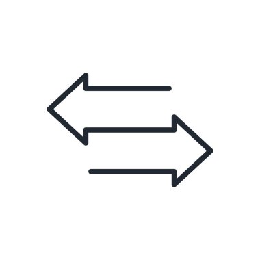 Oku değiştir, değiş tokuş et, düzenlenebilir çizgi simgesini beyaz arka plan düz vektör illüstrasyonunda izole et. Piksel mükemmel. 64 x 64.