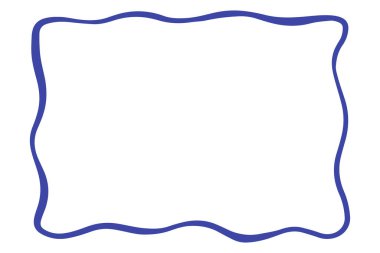 Wavy edge rectangular frame box vector illustration isolated on white.	